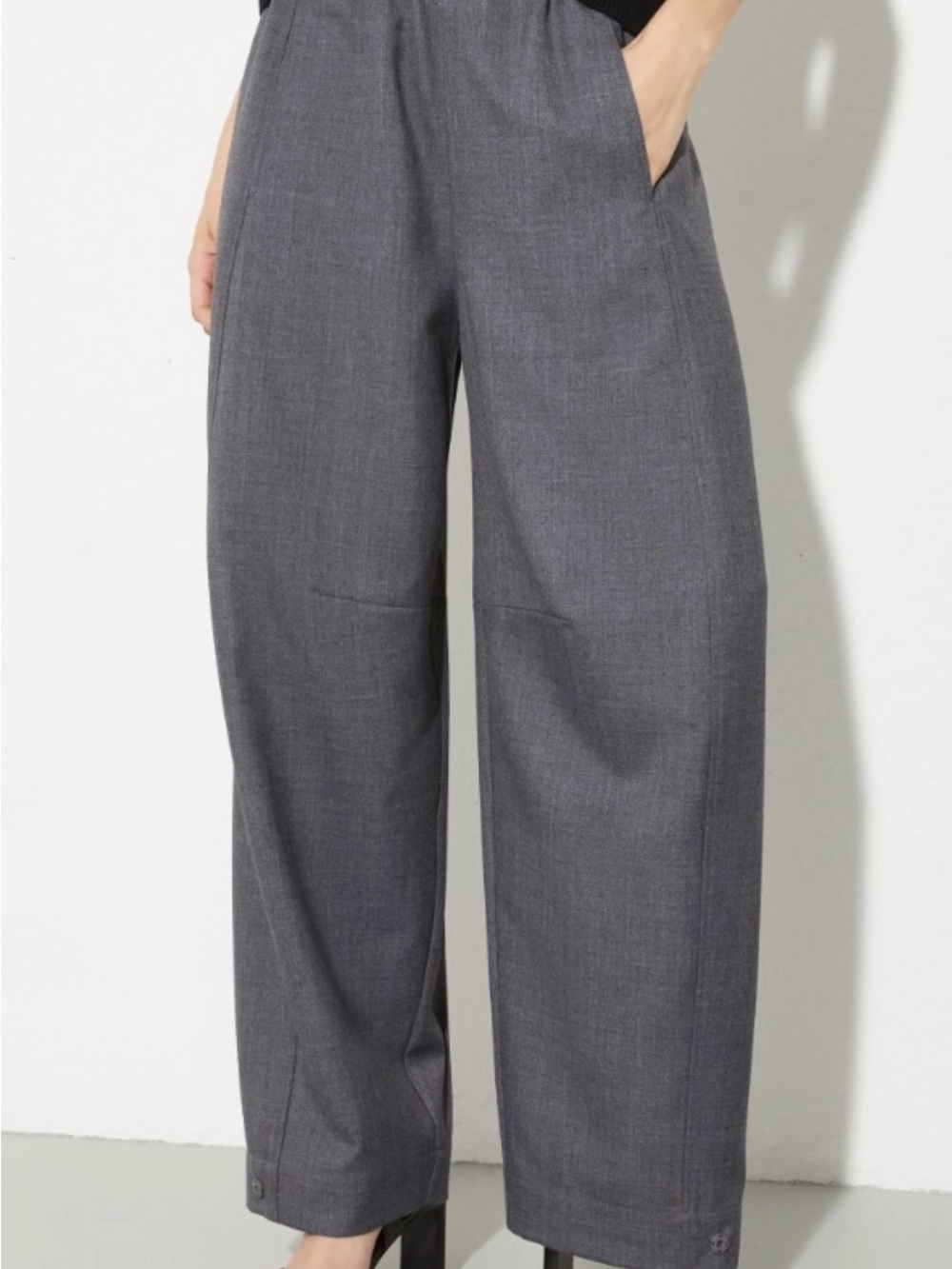 Max & Co. Wide Leg Trousers in Charcoal Gray